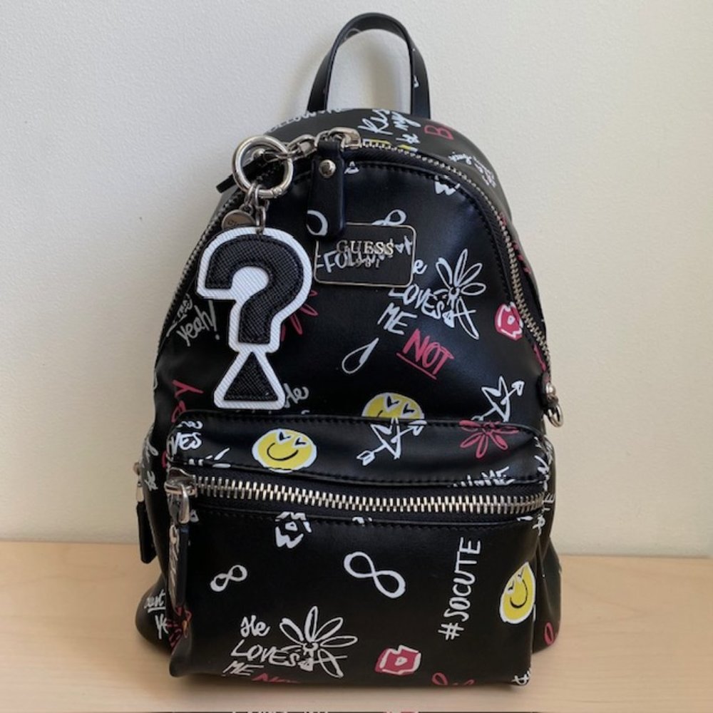 Guess Small Backpack Cool School Theme